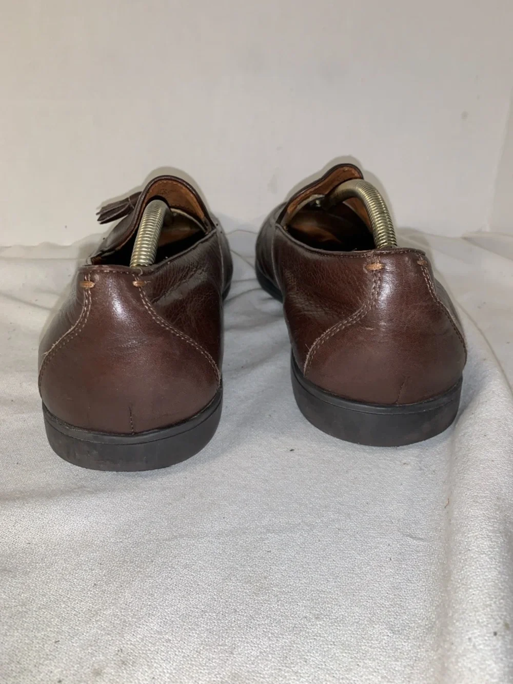 Gentle Souls Men's Dark Brown Leather Tassel Loafers